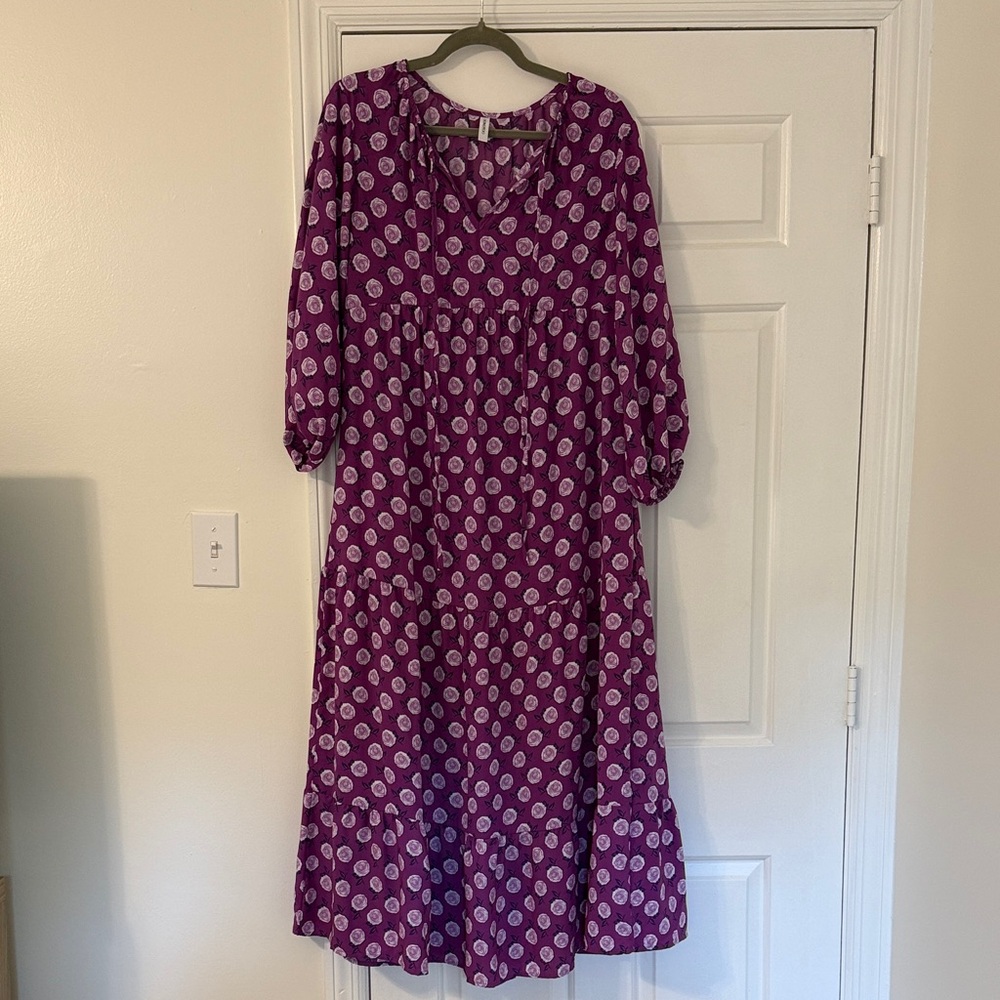 Purple Floral Maxi Dress